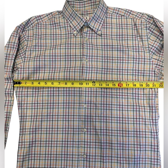 Peter Millar  Men's 100% Cotton Multi color Plaid Check Sport Shirt Size L - Picture 7 of 7